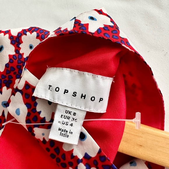 New Topshop RedDaisy Mini Floral Summer Dress Size 4 - Picture 7 of 7